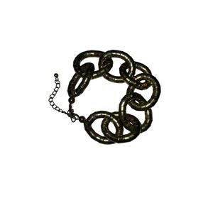 Iris Apfel & Bajalia Style Chunky Statement Link Bracelet Bohemian Chic